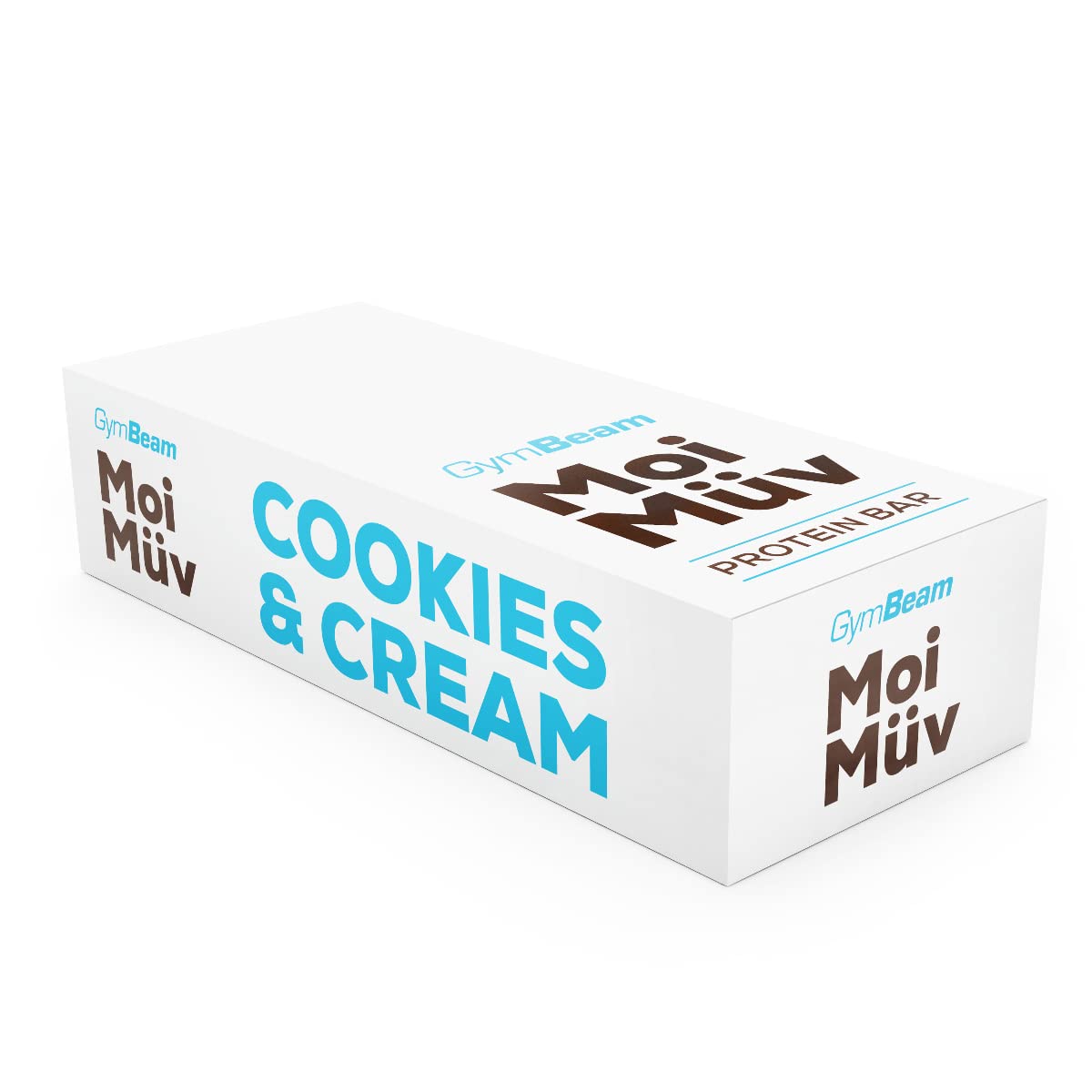 Barritas de proteínas GymBeam MoiMüv, 24 x 60 g, Cookies Cream