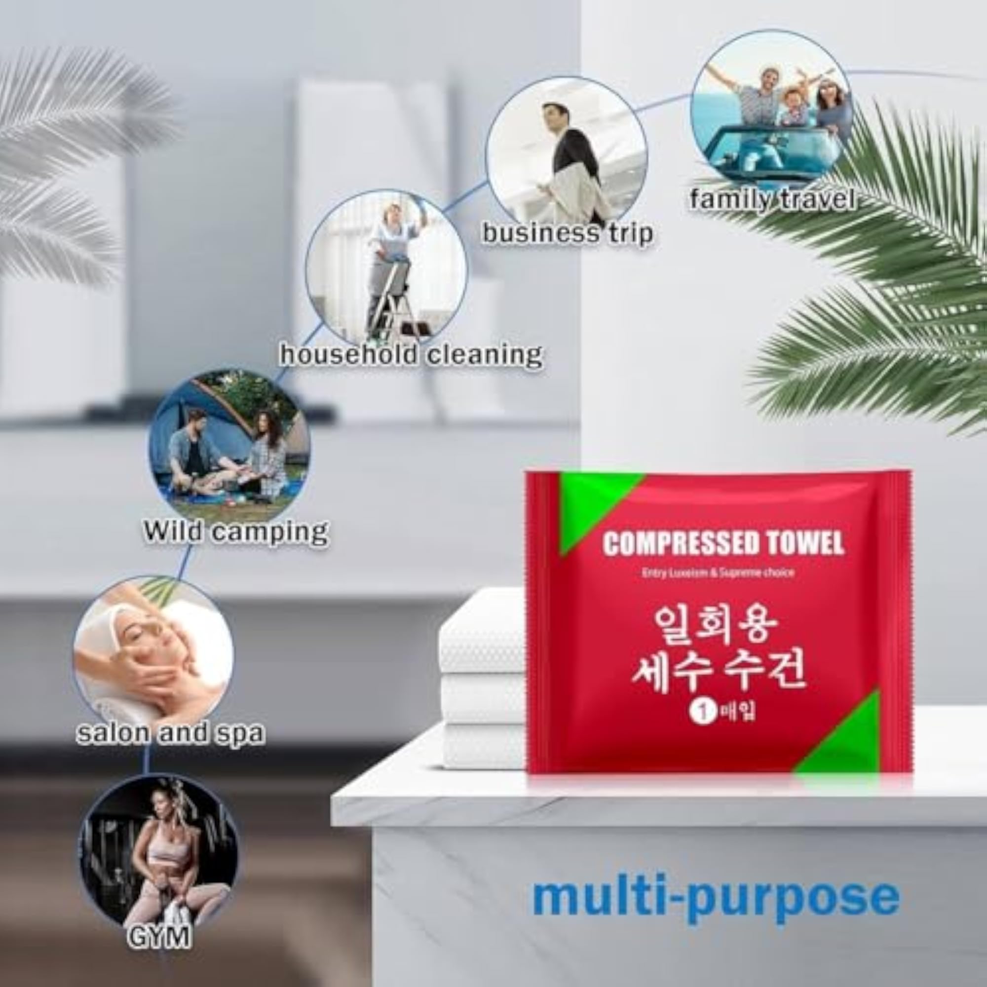 Compressed Disposable Bath Towels for Body & Face