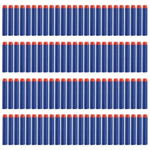 Image of Generic Refill Darts, 100 Count Elastic Air Hole Soft Rounds with Secure Glue Adhesion for Indoor Target Practice (Blue)