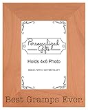ThisWear Birthday Gift for Grandpa Best Gramps Ever Natural Wood Engraved 4x6 Portrait Picture Frame Wood