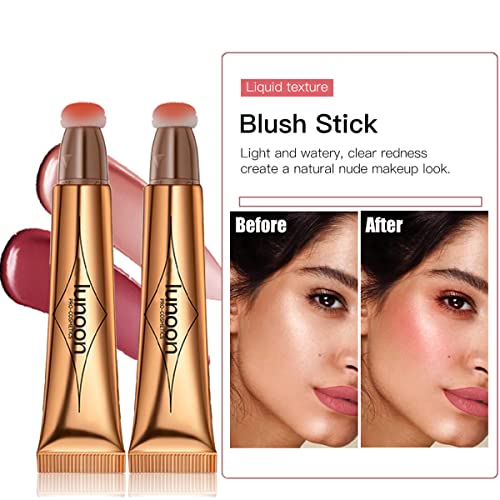 Aaiffey Cream Blush Beauty Wand,Liquid Face Blush With Cushion Applicator,Natural Silky Smooth Creamy Blendable Blush Stick For Cheek Lip,Lightweight Matte Finish (02# Pink) #TOP3