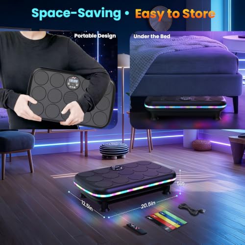 AXV Vibration Plate Exercise Machine Fitness Platform Body Vibrating Board | Powerful 200W Oscillating 120 Level Curved Design Shake Plate for Lymphatic Drainage Recovery Whole Body Toning With Handles - image 8
