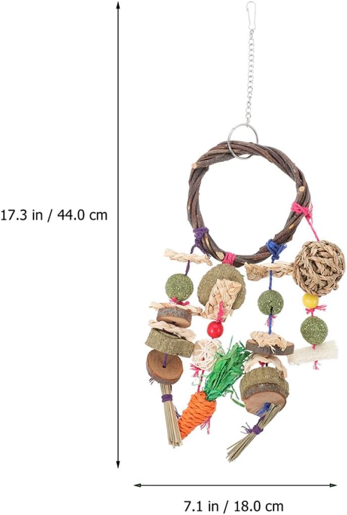 2Pcs Hanging Rabbit Chew for Small Pets Natural Material Hamster Rat Chewing Accessory for Dental Health and Boredom Relief