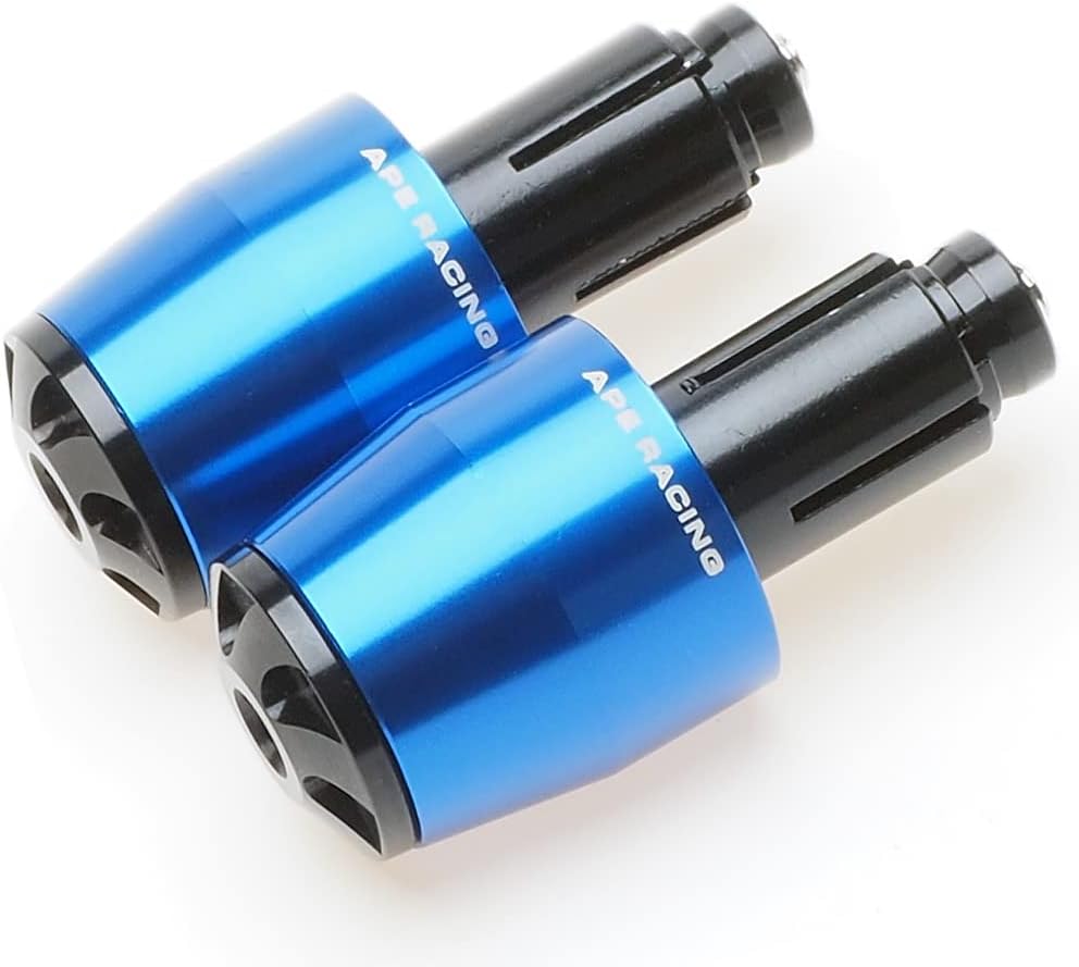 Universal Billet Aluminum Bar End Cap Plugs Weights For 7/8" or 1 1/8" Fat Bars - Fit Any Motorcycle, Dirt Bike, Scooter with Hollow Handlebars (Blue)