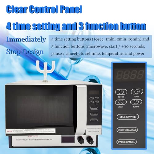 Yokoma WBFY-205 Lab Microwave Chemical Reactor WBFY-205 Lab Microwave Synthesis Extractor Laboratory Chemical Reactor Continuous Laboratory Radiation Oven, AC220V Single-Phase