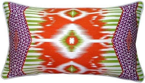 PILLOW DÉCOR Electric Ikat Purple 15x27 Throw Pillow