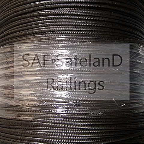 Stainless Steel T316 Black Coated 1/8" 1x19 Rigid Cable - Deck Cable Rail, Marine Grade - Heavy Duty - Good for Indoor & Outdoor Applications - Contractor Preferred (1,000ft Spool) Cover