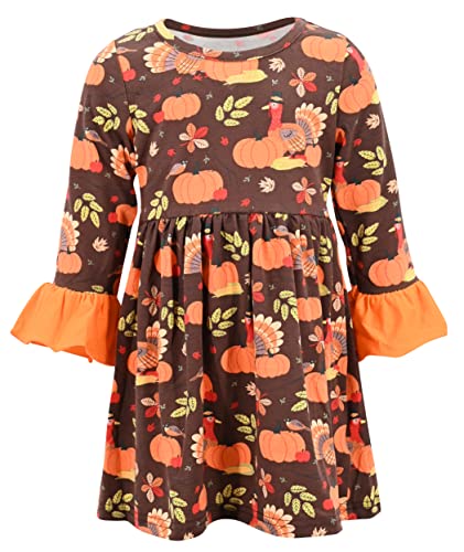 Image of Girls Long Sleeve Ruffled Dresses for Toddlers and Kids