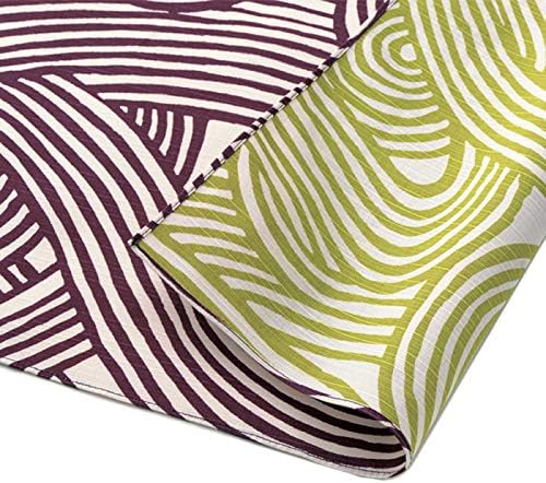 Furoshiki Traditional Japanese Fabric - Wrapping Cloth - Extra Large 40.9 x 40.9 inches, 100% Cotton, Made in Japan Honjien Reversible Isa Monyo Classical Pattern [Loops Purple/Green]