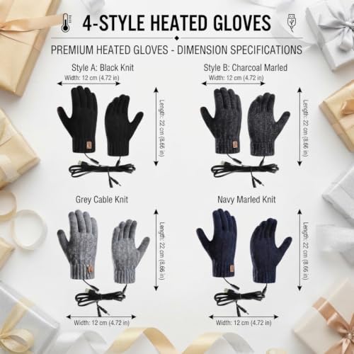 Heated Gloves for Men Women Removable USB Electric Hand Warmers Touchscreen - image 4