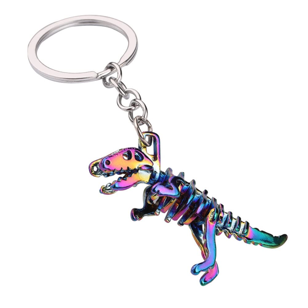 Keyring Alloy Colorful Skeleton Dinosaur Pendant Keychain Metal Key Ring Charm Jewellery Keyrings Key Chain Key Ring Holder for Men and Women Jewelry For Child Teen Charms Gift
