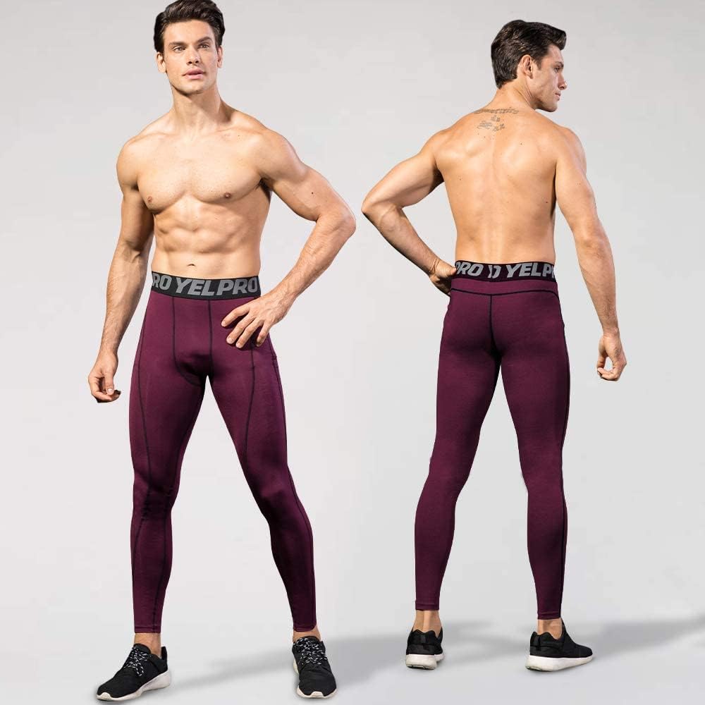 Yuerlian Men's Compression Pants Cool Dry Baselayer Tights Leggings