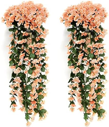 4 Künstliche Morning Glory Hängepflanzen - 75cm Realistische Efeu Petunien