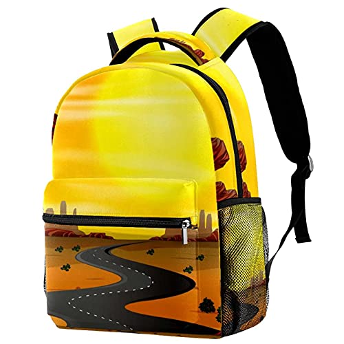 Sac à dos de voyage avec porte-bouteille enfant motif paysage de l'ouest