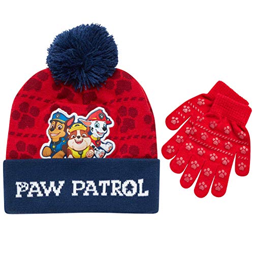 Image of Nickelodeon Paw Patrol Boys Winter Hat and Mitten or Glove Set (Age 2-7)