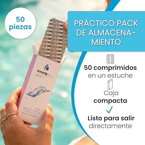 Miniatura 8 de Smardy 50 Dpd1 Tabletas Fotómetro Test Cloro Libre Para Medidores Electrónicos De Piscina, Análisis Preciso Del Agua Para Spa, Jacuzzi Y Acuario, Pastillas De Prueba Made In Germany