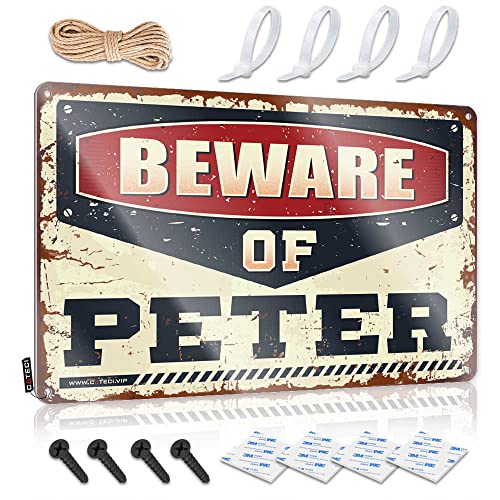 SWFG - Beware of Peter Sign Personalized Bar Sign (8" x 12")