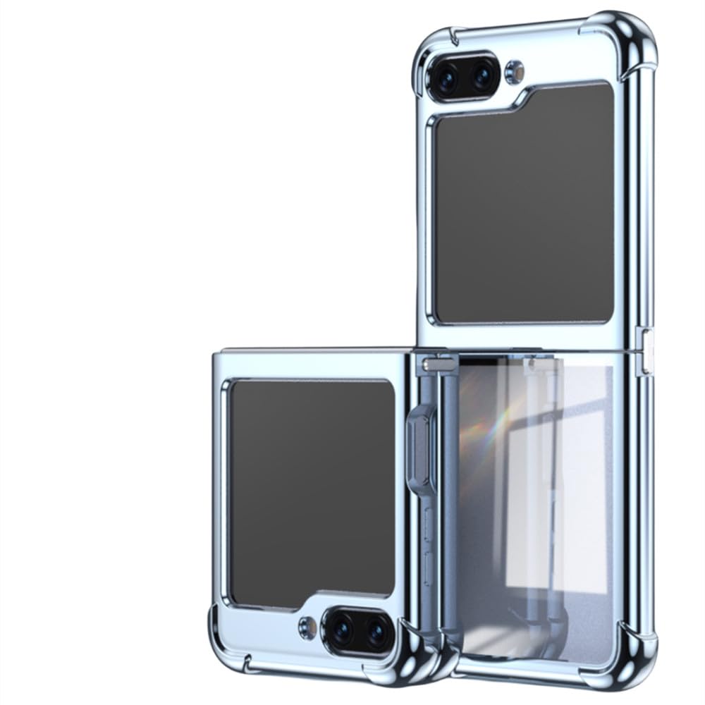 Housse Galaxy Z Flip 4 rigide transparente bleue anti-choc - 7