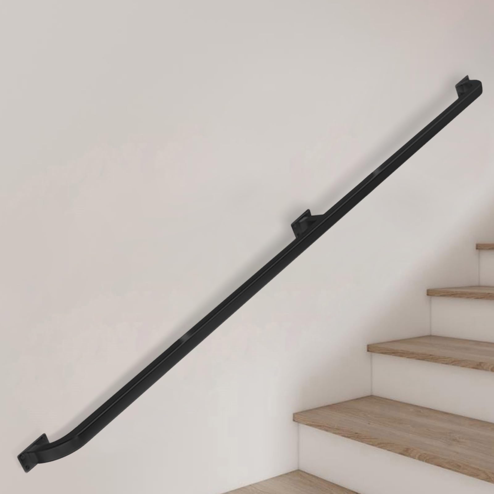 Rampes d'escalier en fer forgé de 16 pieds au design industriel épuré
