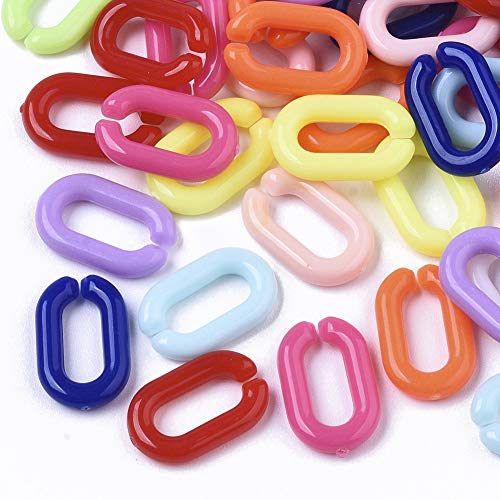 Perlin 3 Metres, Link Chain Link Chain, Plastic Chain, Oval, Curb Chain, 15 mm, Colourful, C Clips - Image 2