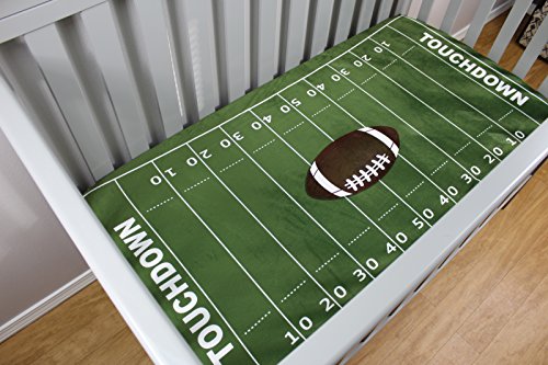 Dear Baby Gear Deluxe Crib Sheet Minky Fabric Baby Crib Sheets, Soft Machine-Washable Crib Mattress Sheet, Baby Bed Sheets - Football Field Print, 52"X28"X10" #TOP3