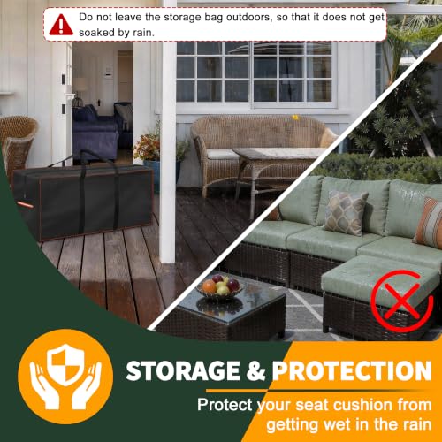 Enzeno Outdoor Cushion Storage Bag,Large Patio Furniture Cushion Storage Bag with Zipper and Reflective Handle,420D Garden Cushion Organizer Covers Dustproof,69"Lx29.5"Wx21.5"H by Enzeno - Image 2