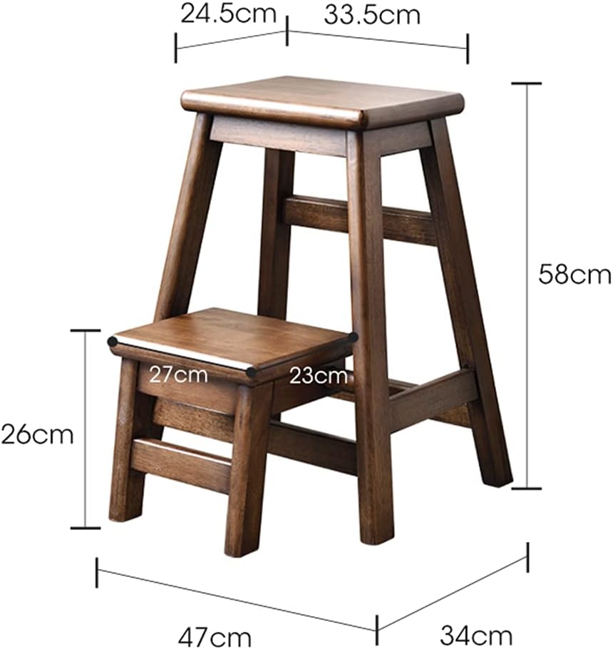 2 Steps Stool Wood Kids Stool, Multipurpose Children's Step Ladder Stool for Bedroom/Bathroom/Toilet/Kitchen Maximum Load 150kg (Natural)