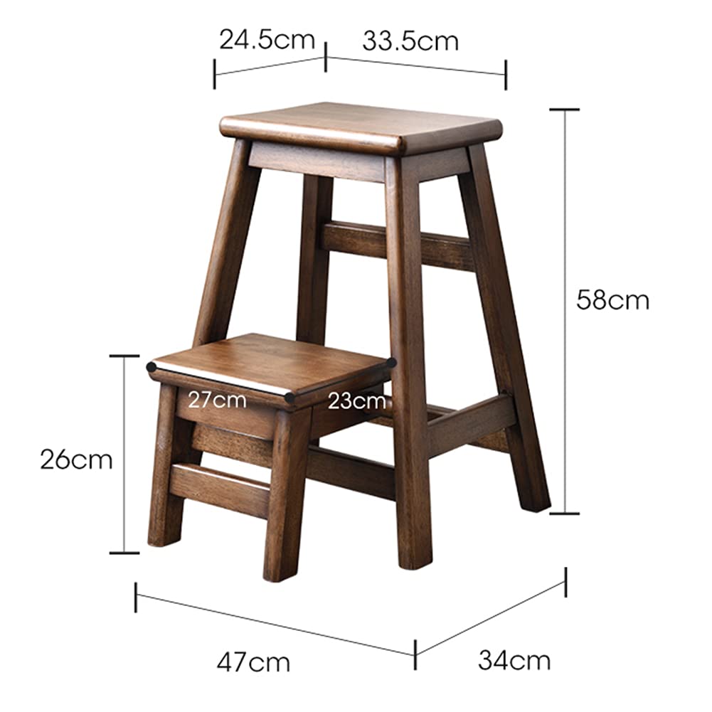 Sgabello a 2 gradini Sgabello per Bambini in Legno, Sgabello Multiuso con Scaletta per Bambini per Camera da Letto/Bagno/WC/Cucina Carico Massimo 150 kg (Naturale) Lucky Star