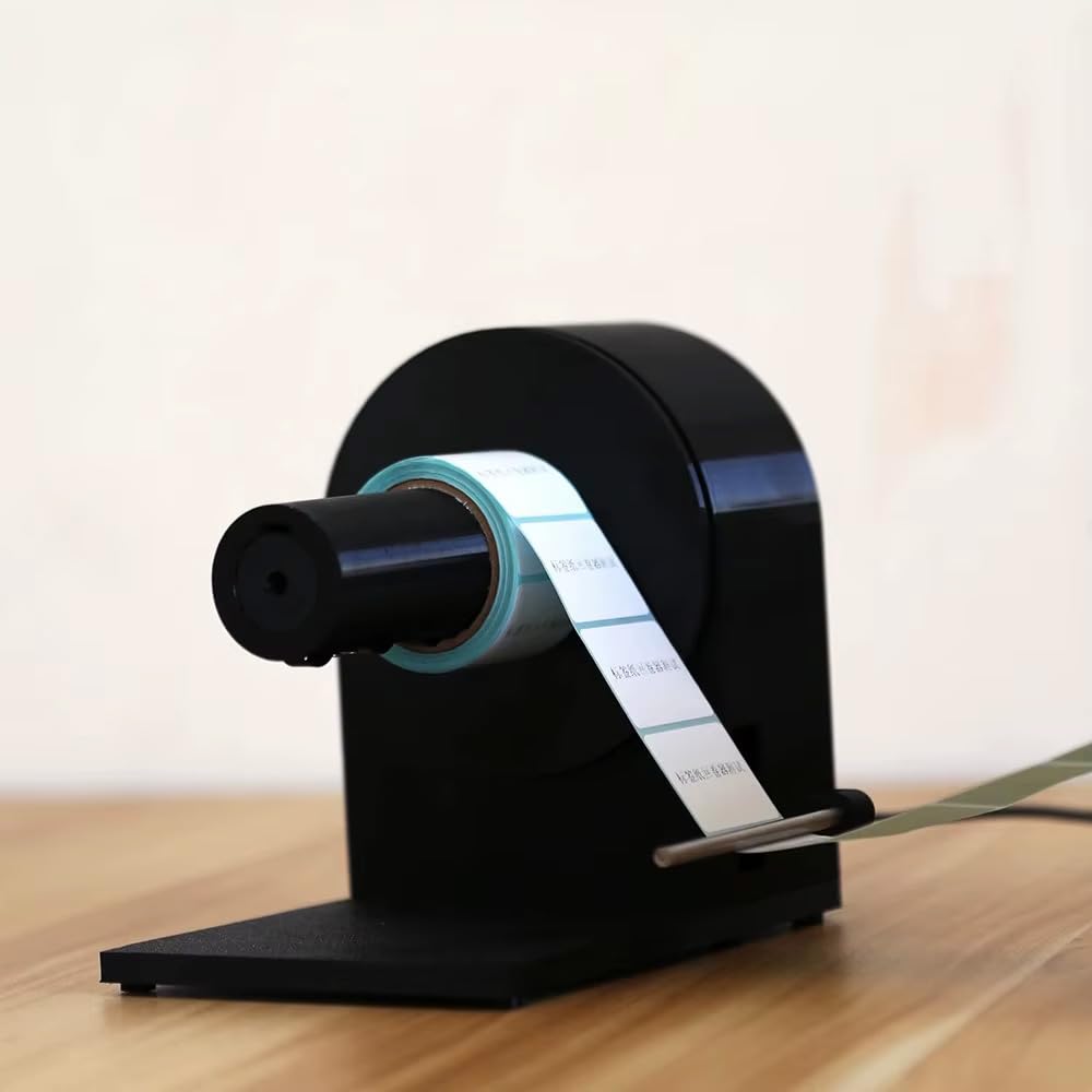 Toplionace Mini Avvolgitore Elettrico per Etichette con Velocità Regolabile, Micro Macchina per Riavvolgimento Automatico di Codici a Barre