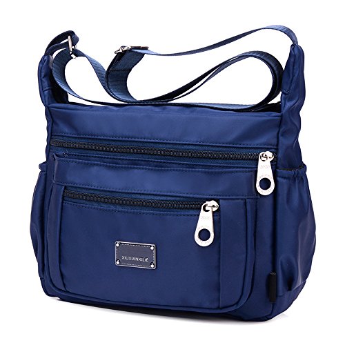 Nylon Crossbody Bags for Women with Pockets Waterproof Lightweight Shoulder Bag