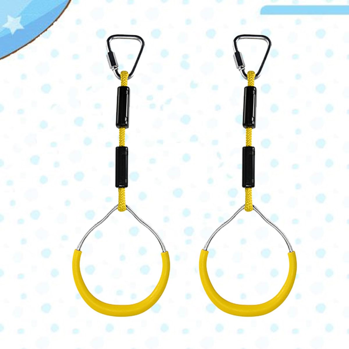 Ciieeo Set 2 Pezzi Anelli da Ginnastica per in Plastica Gialla Anello da Arrampicata per Giochi All’Aperto Anelli Fitness per Parco Giochi e Altalene Attrezzatura Sportiva per