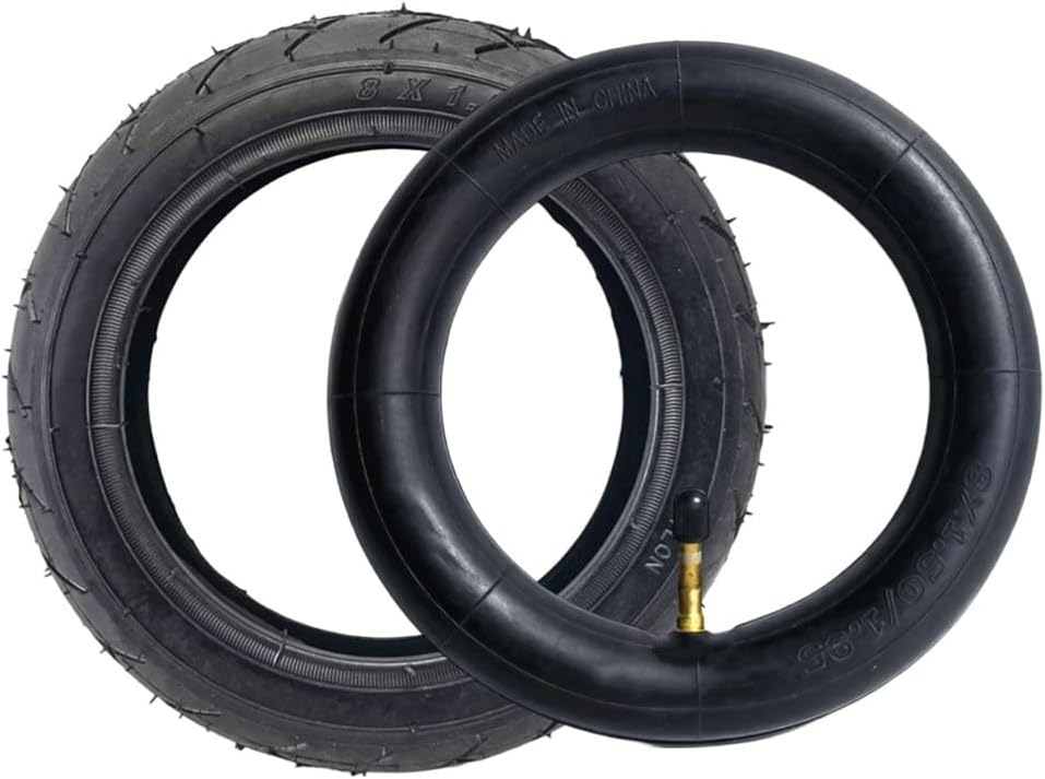 8 inch 8x1.50 Inner Tube Outer Tyre for Tricycle Baby Carriage 8 * 1.5 Rubber Tire Replacement Wheels(Set)