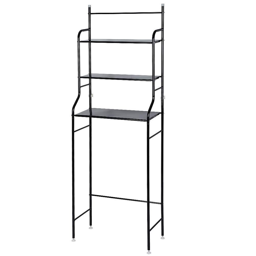 Etagère de Salle de Bain, Meuble de Rangement au-Dessus des Toilettes WC avec 3 tablettes, MARSA avec 3 étagères(Noir)