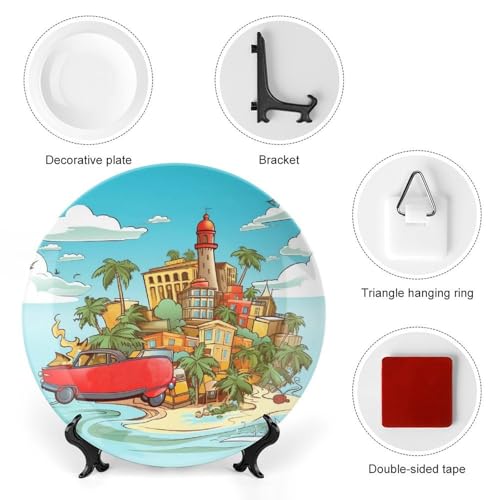 Plato decorativo de porcelana Bone China de 7 pulgadas miniatura 3