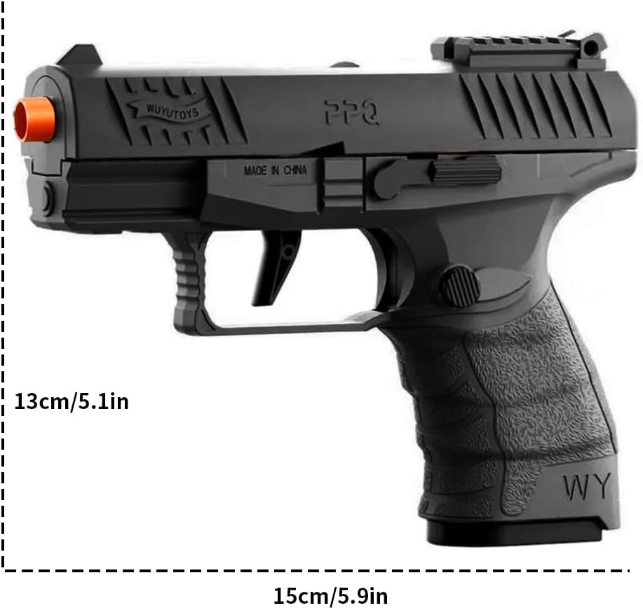 Toy Gun Foam Blaster Soft Bullet with Shell Ejecting, [with 40 Soft Bullets, 8 Shells] Outdoor Education Toy Model, Christmas Birthday Gifts for Boys&Girls Kids Adults Age 8+(Black)