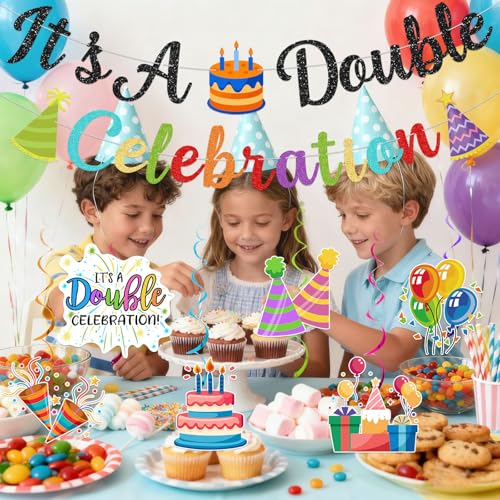 Boy And Girl Birthday Party Decorations - Twin Birthday Decorations It\'s A Double Celebration Banner Two Cool Bir Party Decorations Boy