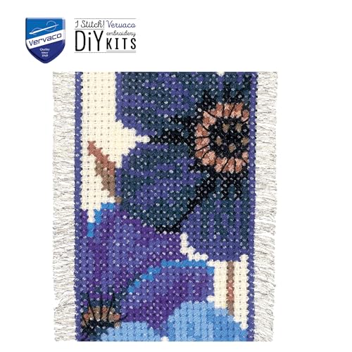 Image of Vervaco Blue Anemones Counted Cross-Stitch Kit
