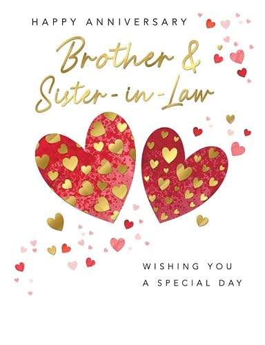 Piccadilly Greetings Anniversary Card, Brother & Sister-in-Law - 8 x 6 inches