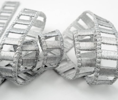 Iron On Metallic Silver Ladder Trim For Costume, Crafts And Sewing, 7/8 Inch By 1 Yard, Smb-3003 #TOP3