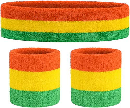 Toyshine Cotton 3 Pieces Sweatbands Set, Includes Sports Headband...