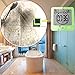 Waterproof Bathroom Wall Clock and Timer, Digital Water Resistant Hanging Timer for Shower, Large Display Kitchen Cooking Countdown Timers, Mirror Suction Clock with Temperature Humidity Meter (Green)