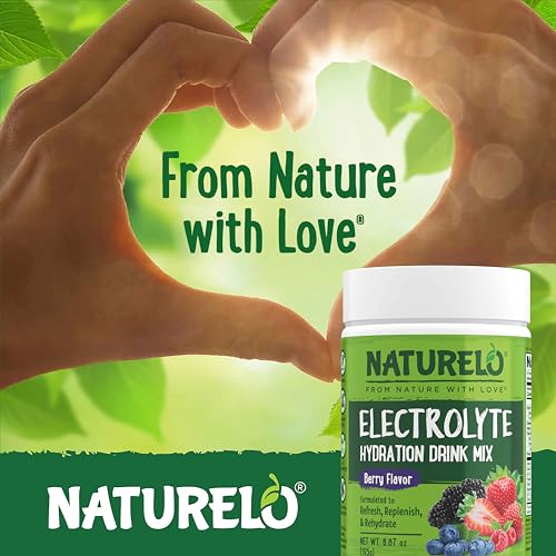image for NATURELO Electrolyte Powder, Hydration and Mineral Drink Mix, Sugar Fr