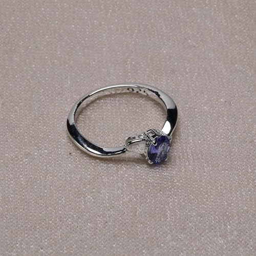 Bague tanzanite ovale argent accessoire chic pour style minimaliste - 4