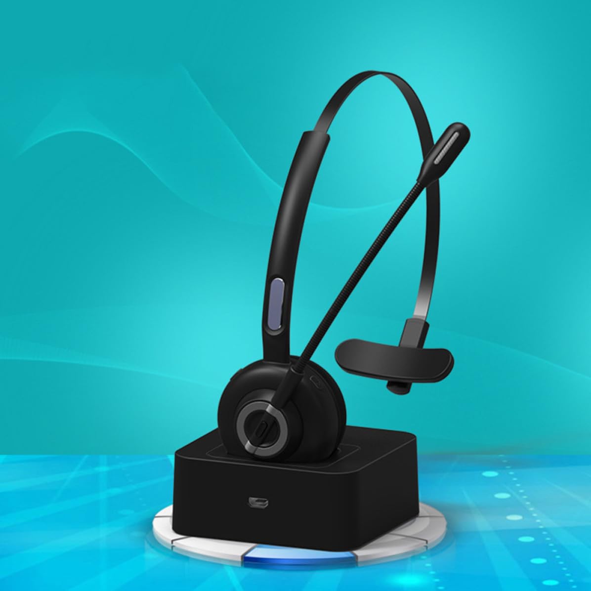 Cuffie Wireless 5.0 da Ufficio per Chiamate e Musica | Connessione senza Ostacoli, Design Ergonomico, Nero, Set da 1, Abs Pu Spugna