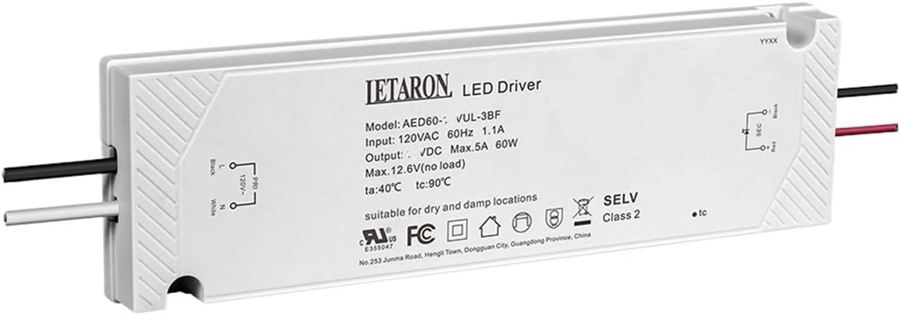 AED60-24VUL-3BF US Standard Ultra-Thin Bathroom Mirror Constant Voltage Power Supply 24V60W