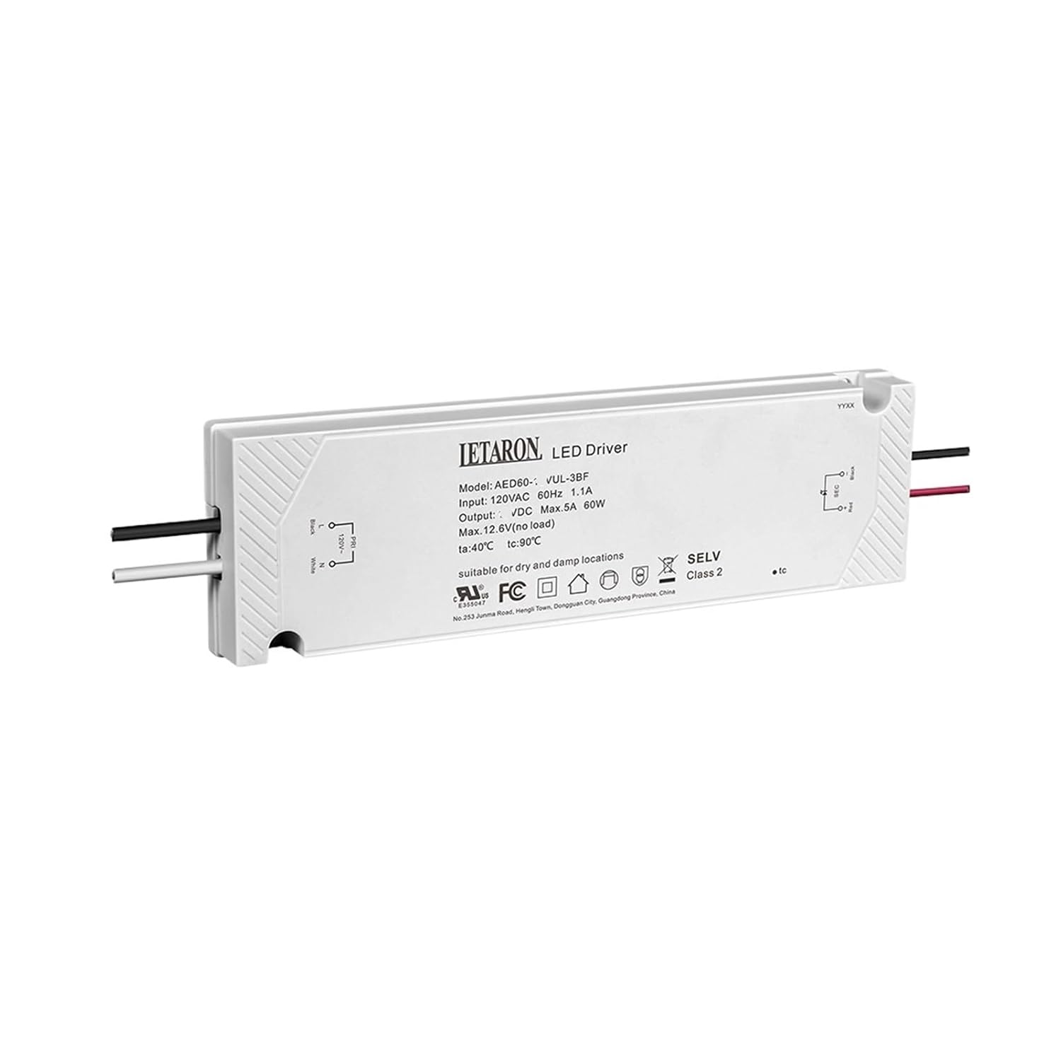 AED60-24VUL-3BF US Standard Ultra-Thin Bathroom Mirror Constant Voltage Power Supply 24V60W