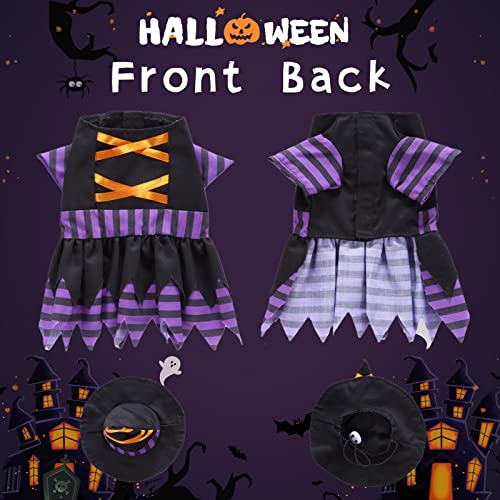 Dog Halloween Costumes Girl Funny Puppy Dresses For Small Dogs Holiday Pet Clothes Outfits Apparel For Cats Witch Dog Dress With Hat Cute Doggy Skirt For Chihuahua Yorkie Teacup (Medium, Purple) #TOP1