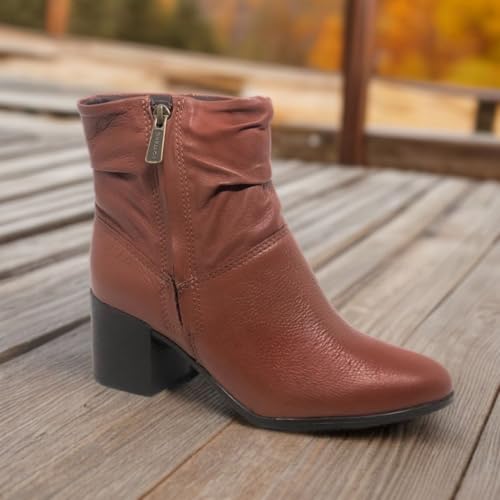 Bota Feminina Couro Cano Baixo Salto Médio Bottero