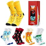 Pokemon Boys Socks 5 Pack Pikachu Ankle Socks Stretchy Breathable Crew Socks for Boys Girls Teenagers Women - Sizes 11-6 - Pokemon Gifts (11.5-3, Multi)