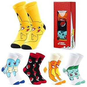 Pokemon Boys Socks 5 Pack Pikachu A...